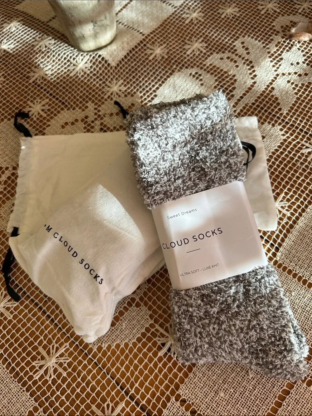 T+M Cloud Socks Plush Gray Cozy Socks New Two pairs
